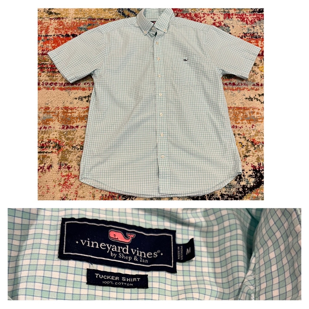 Vineyard Vines Men's Aqua Tucker Shirt